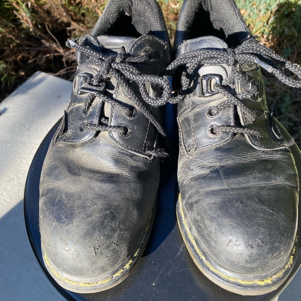 Dr. Martens Black leather Steel-toe shoes. Size 11